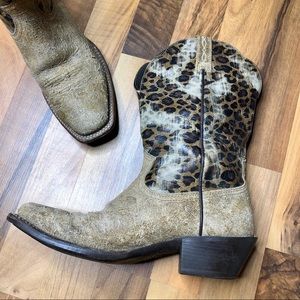 ARIAT Legend Leopard Print Leather Western Boot 7B